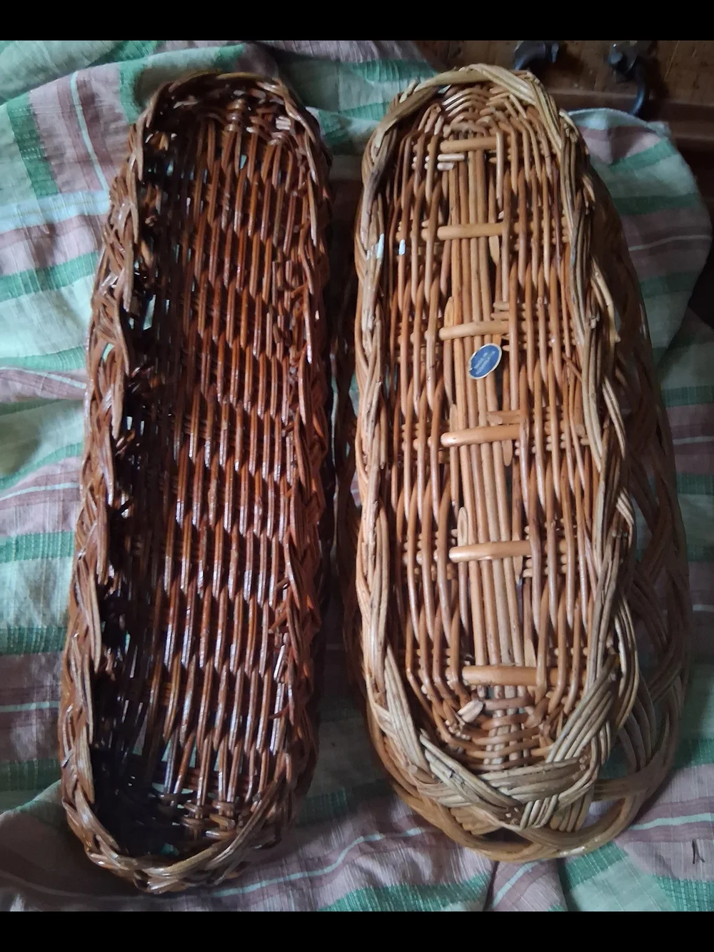 Woven Rattan Bread Baguette Basket - Brown